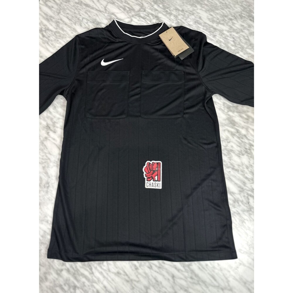Nike Soccer Referee Jersey Black Slim Fit Pockets DH8024-010 Men’s medium NEW